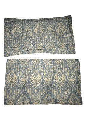 Jones Wear Blue and Cream Ikat Decorative Pillow Shams Set of 2‎ Comfort Aztec
